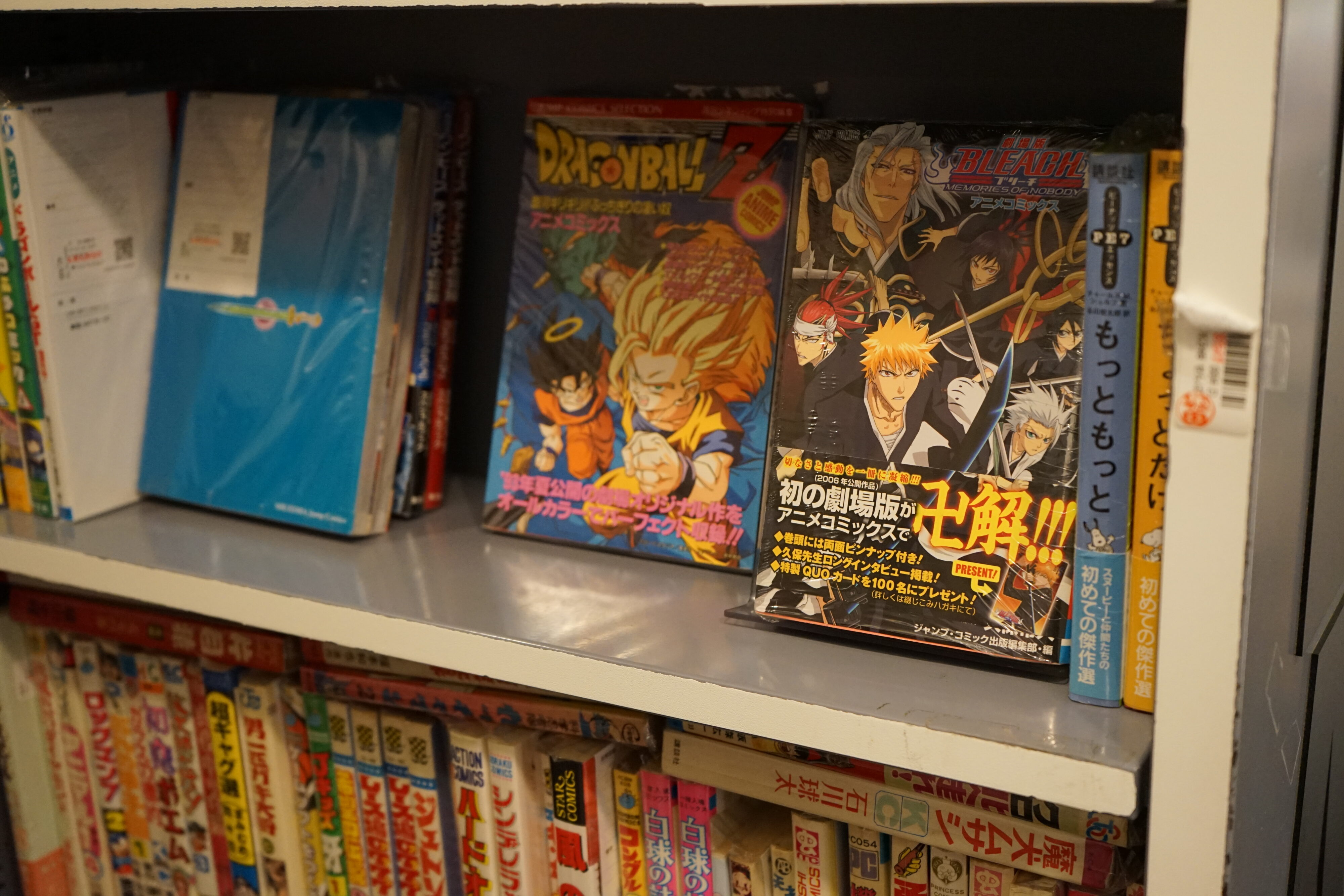 Blick auf ein Regal mit Mangas.
